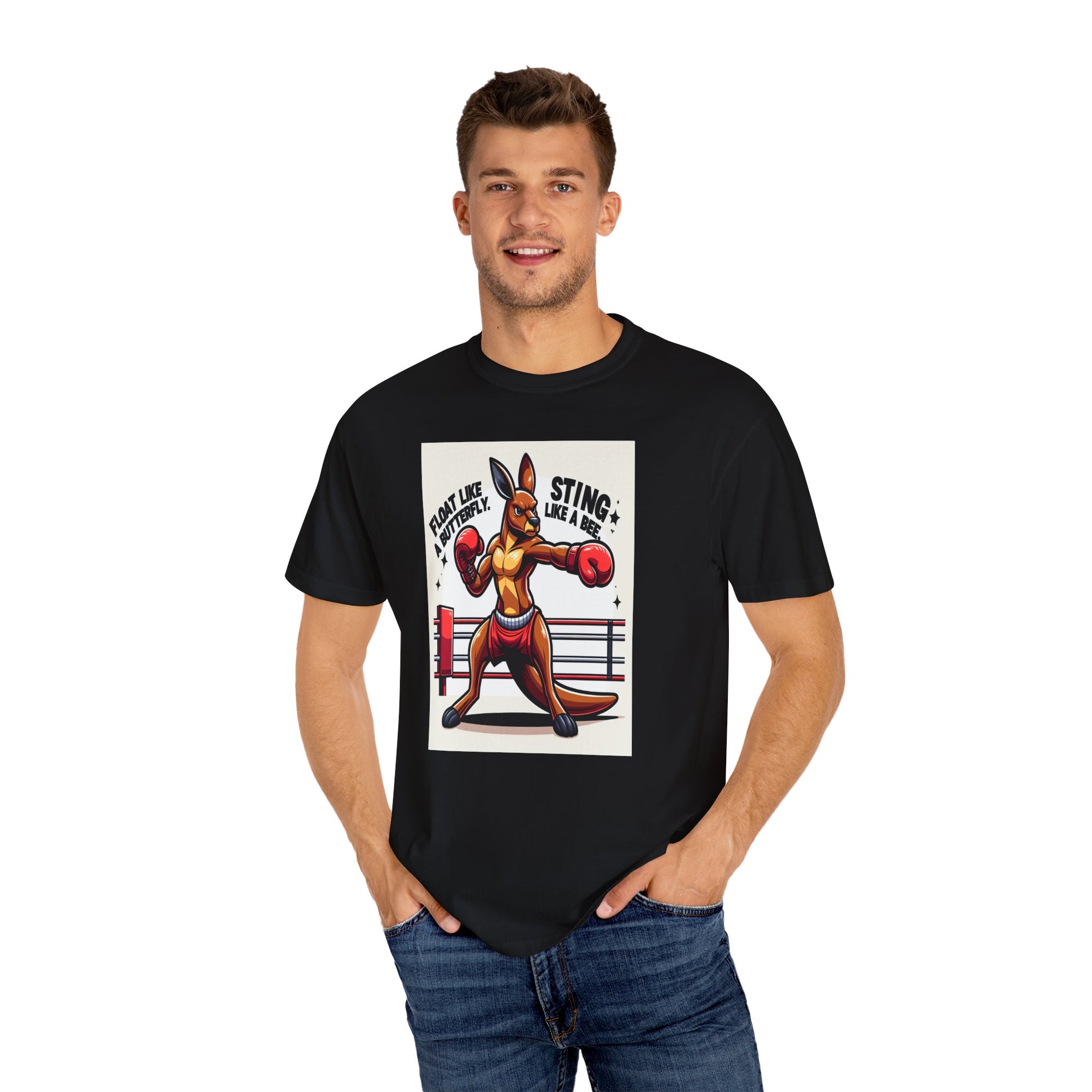 Unisex Boxing Kangaroo Graphic Printed T-shirt