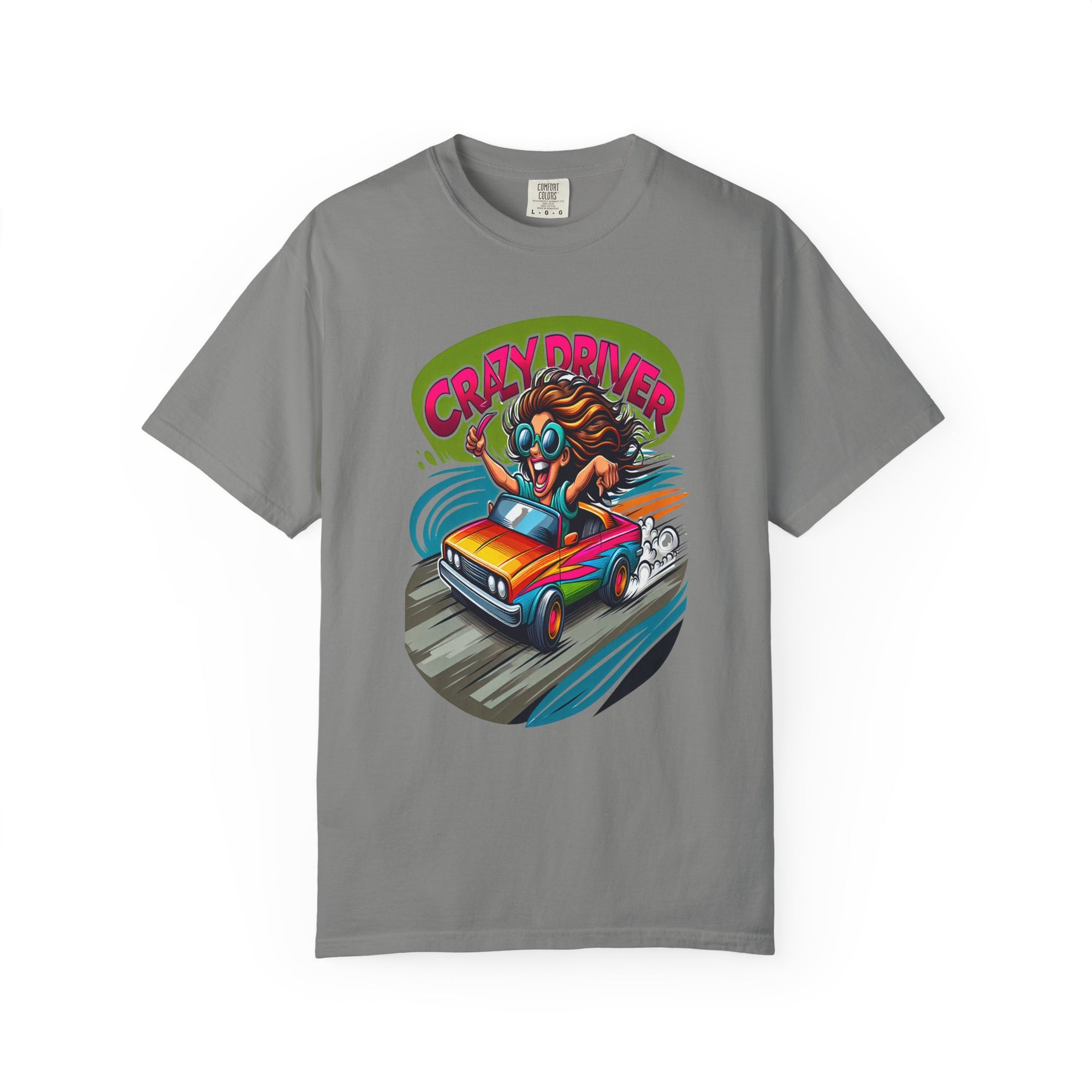 Unisex Crazy Driver Graphic Printed T-shirt