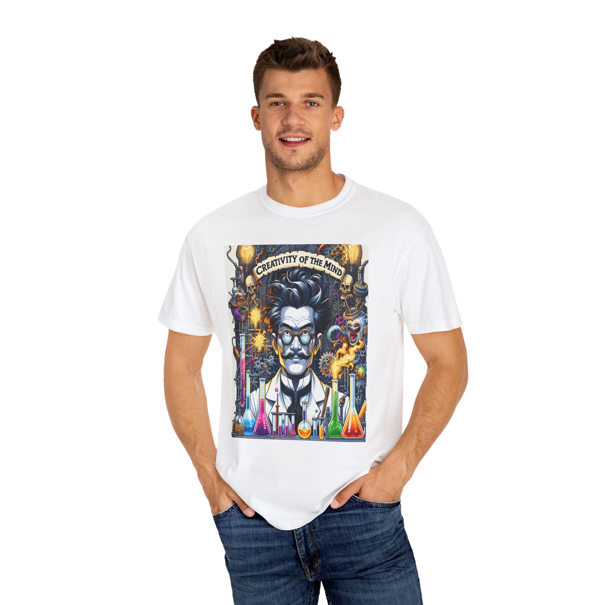 Unisex Mad Scientist Graphic Printed T-shirt