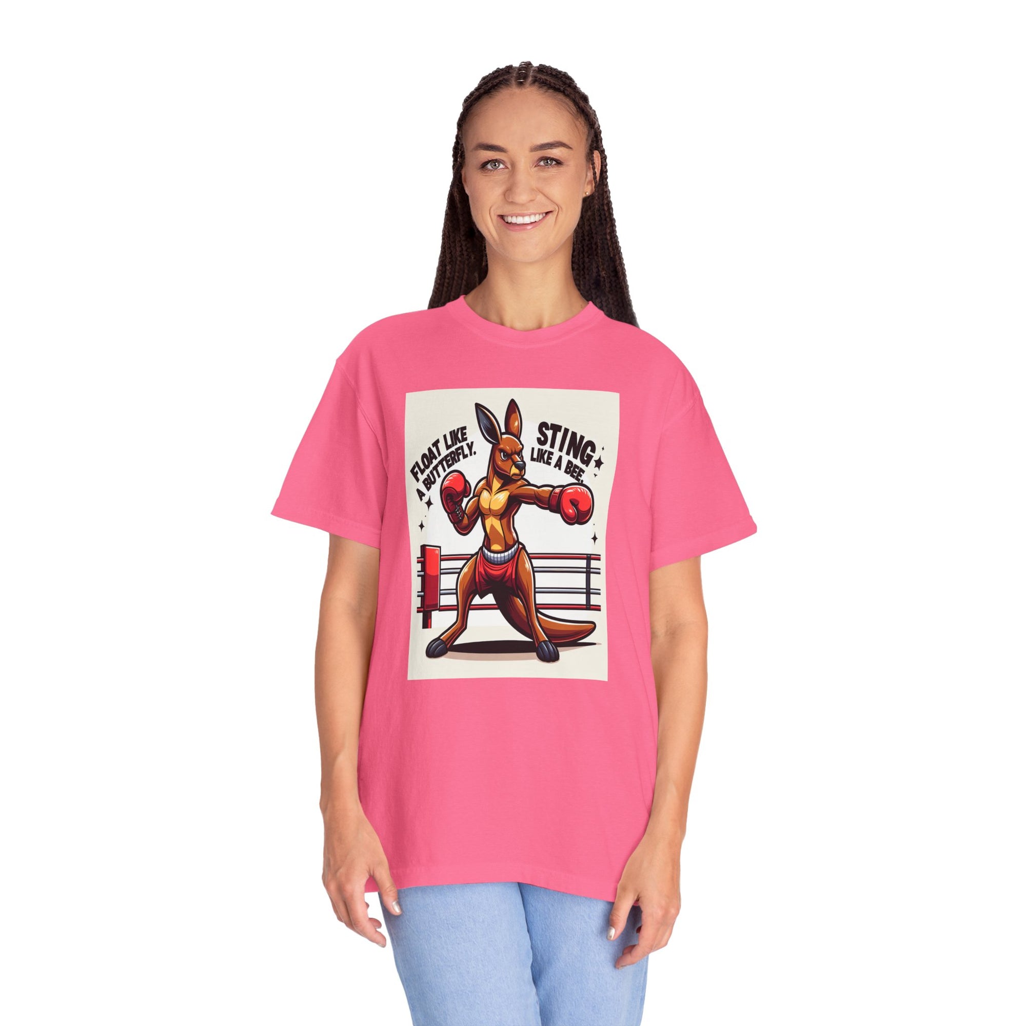 Unisex Boxing Kangaroo Graphic Printed T-shirt