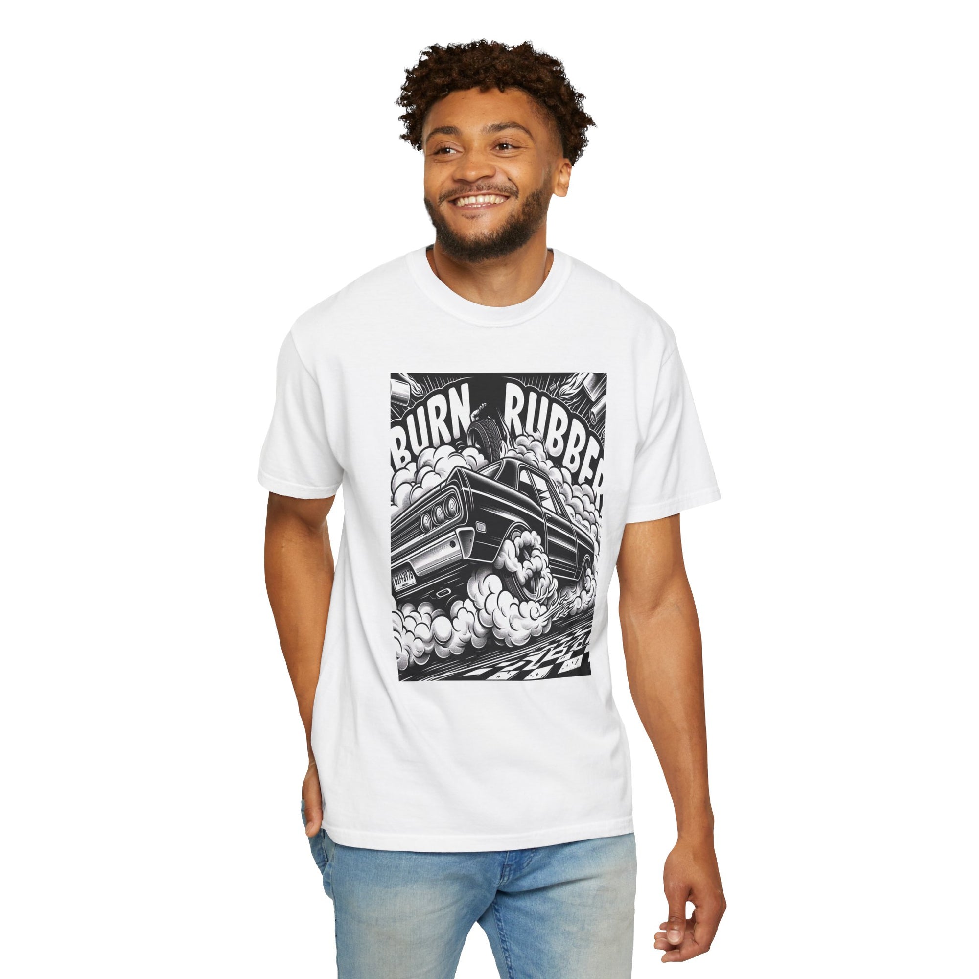 Unisex Burn Rubber Graphic Printed T-shirt