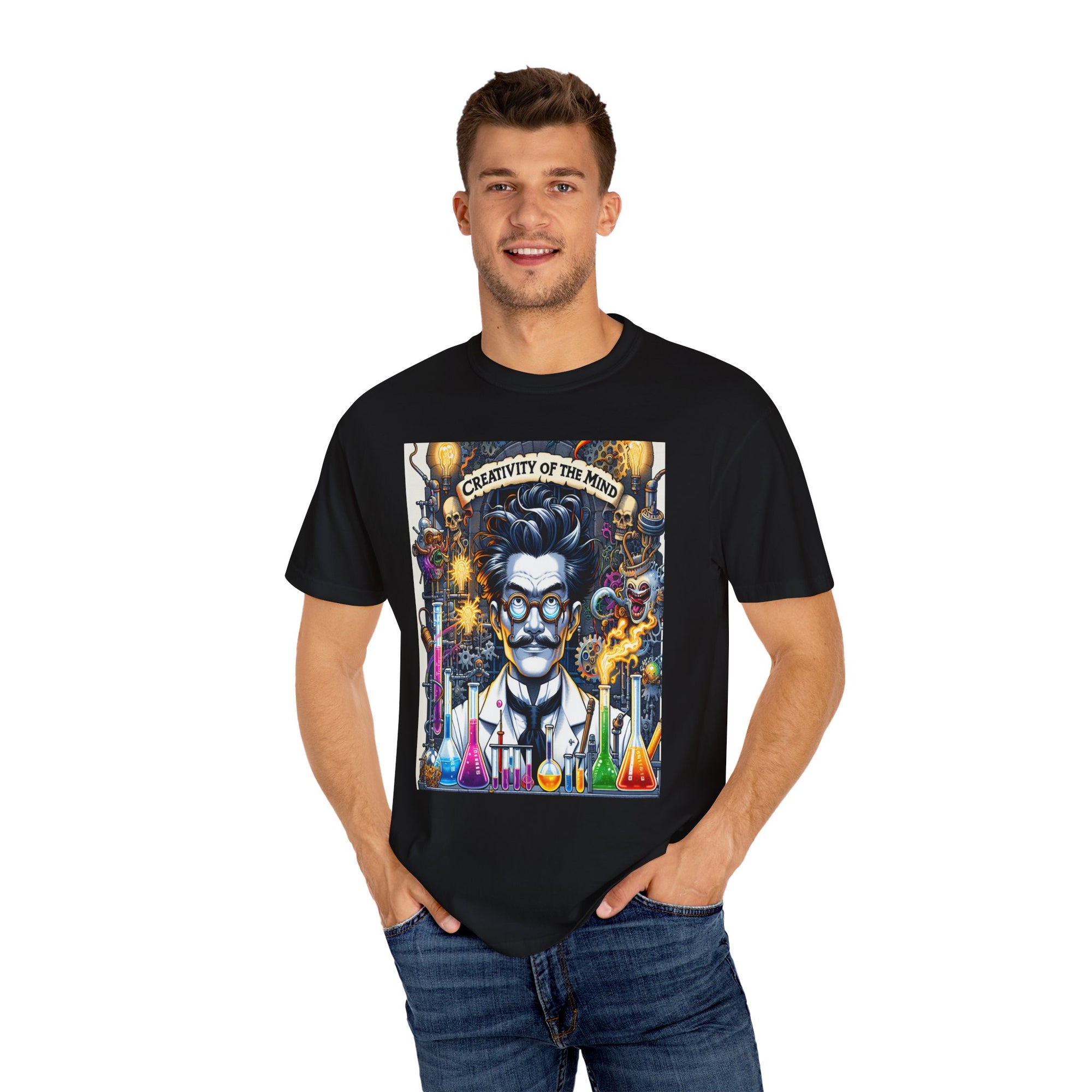 Unisex Mad Scientist Graphic Printed T-shirt