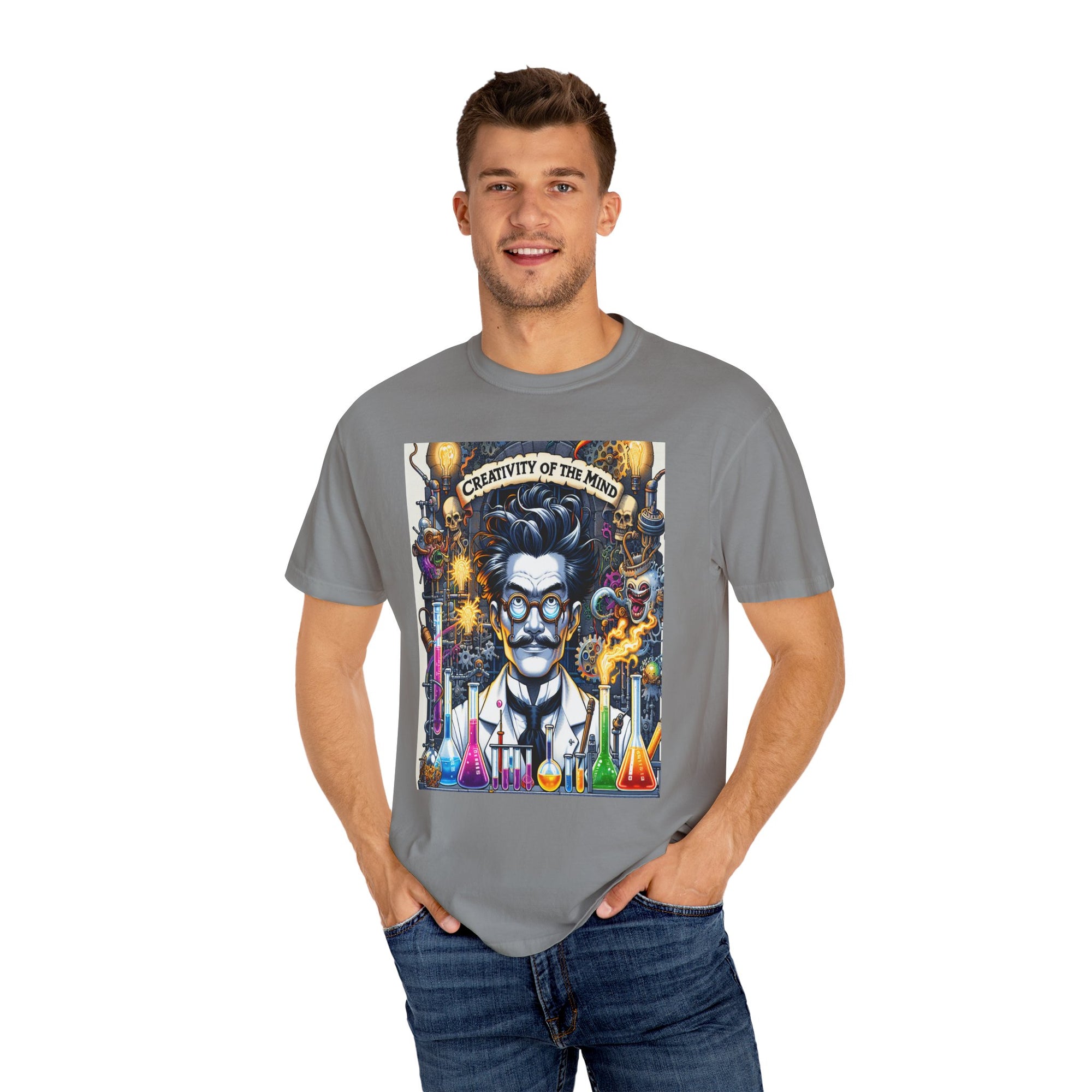 Unisex Mad Scientist Graphic Printed T-shirt
