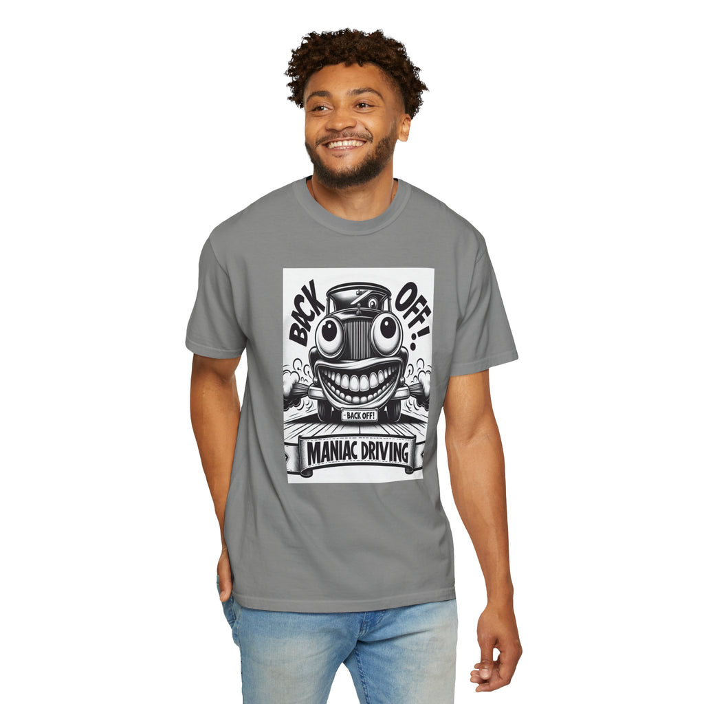 Unisex Maniac Driving Graphic Printed T-shirt