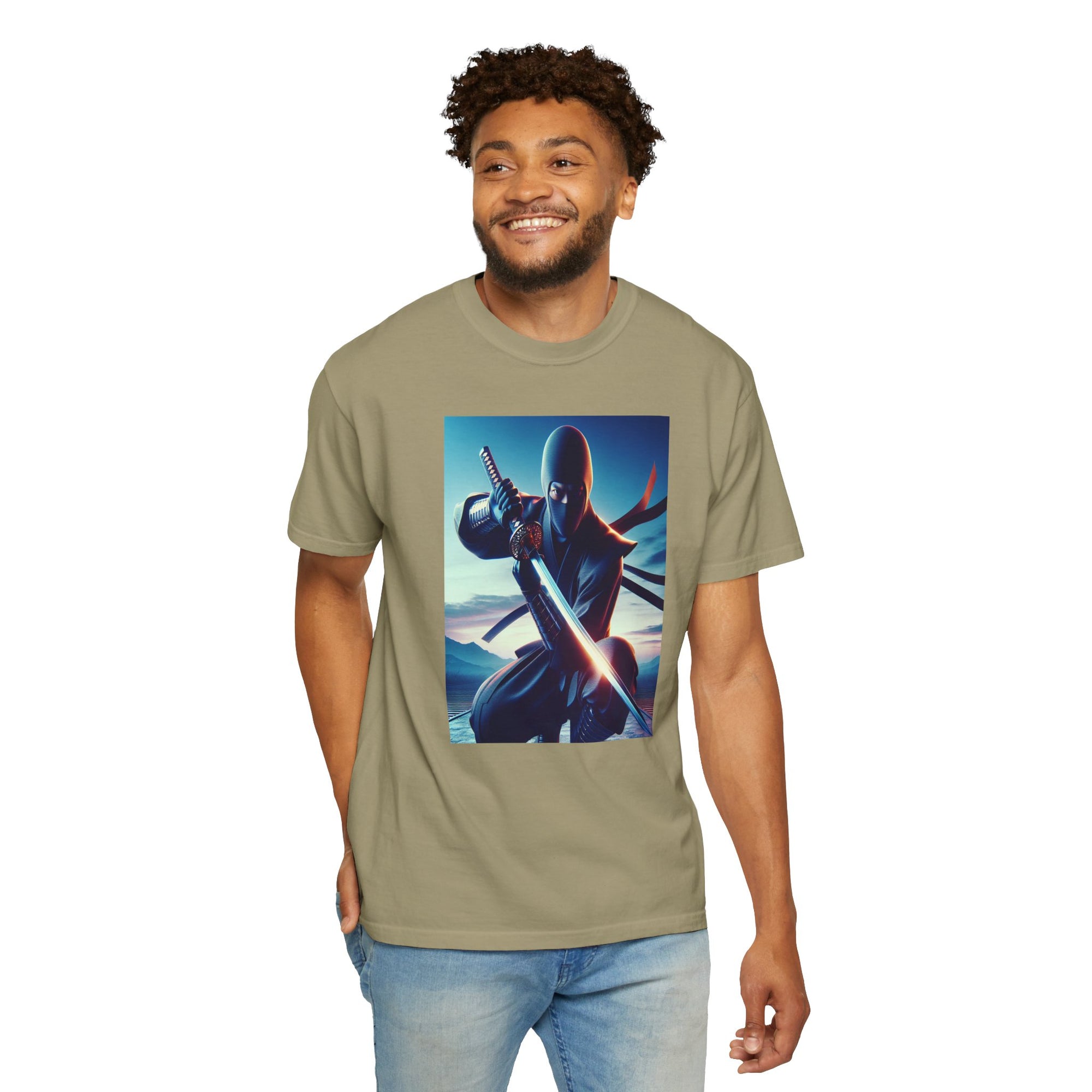 Unisex Ninja Crouch Graphic Printed T-shirt