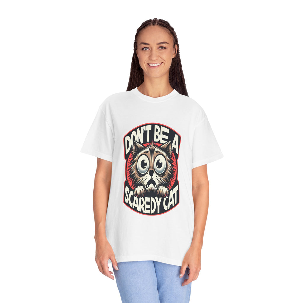 Unisex Scaredy Cat Graphic Printed T-shirt