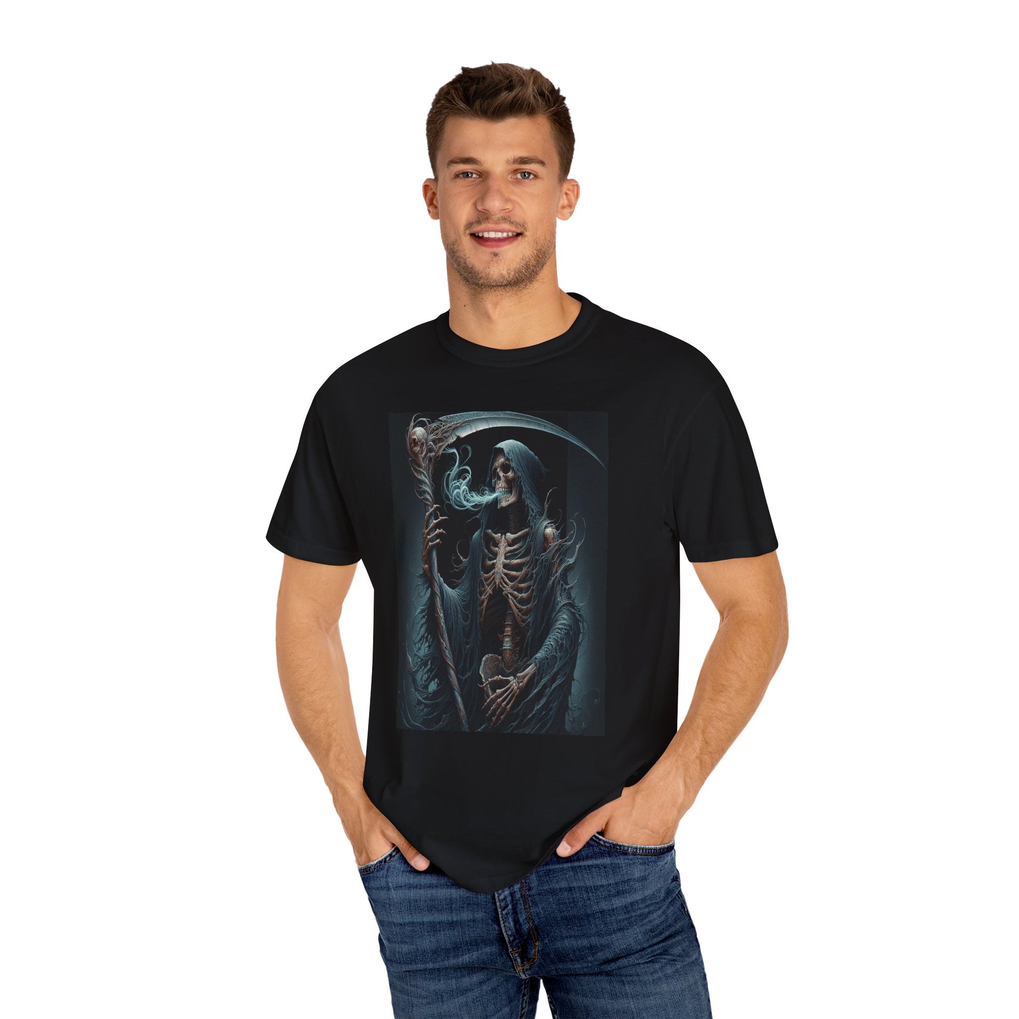 Unisex Reaper with Sickle Graphic Printed T-shirt