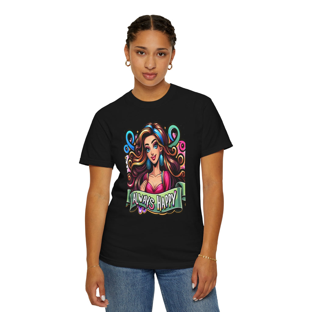 Unisex Happy Girl Graphic Printed T-shirt