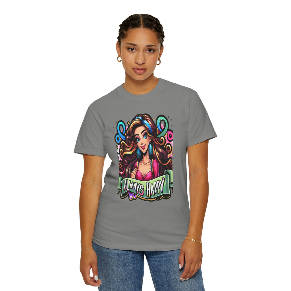 Unisex Happy Girl Graphic Printed T-shirt