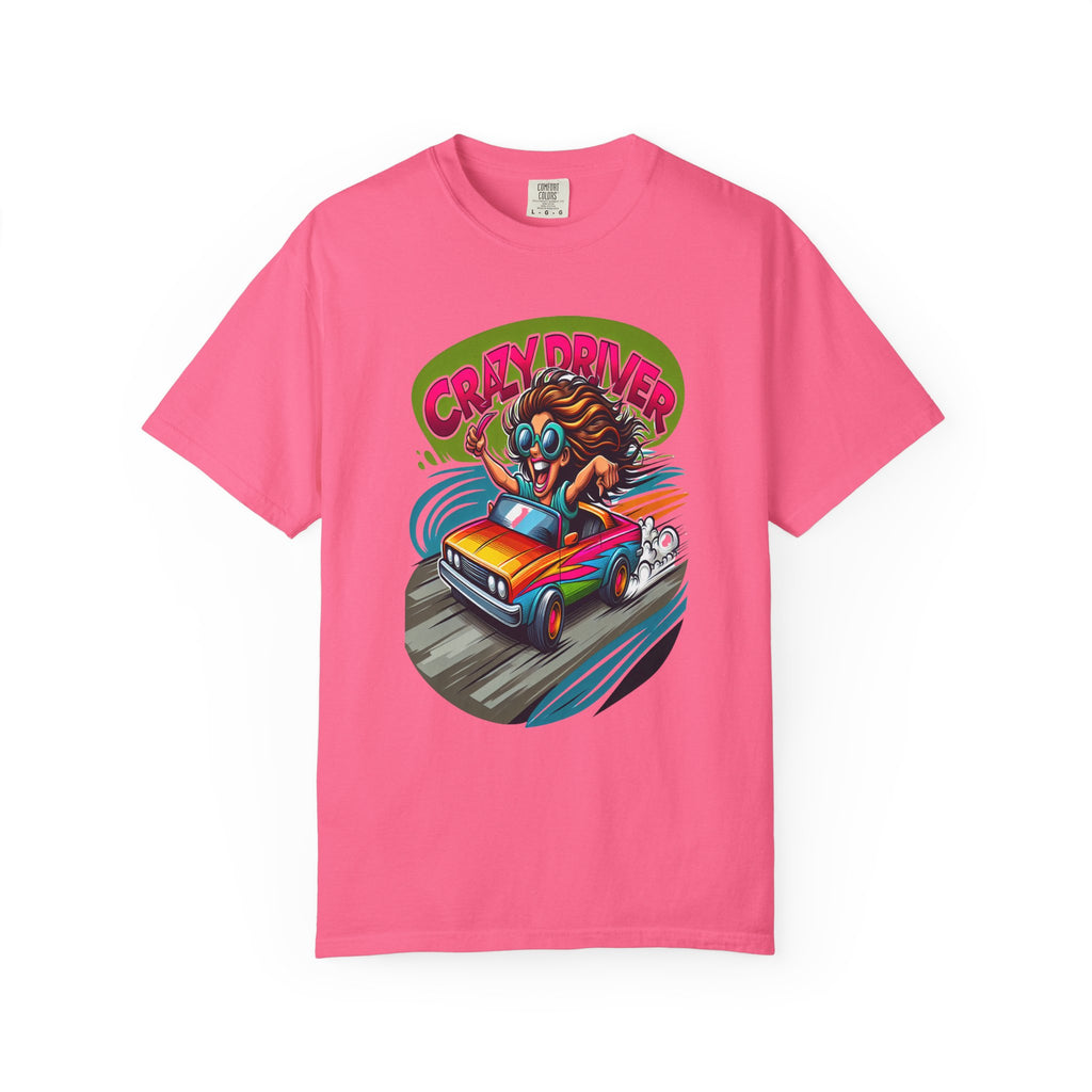 Unisex Crazy Driver Graphic Printed T-shirt