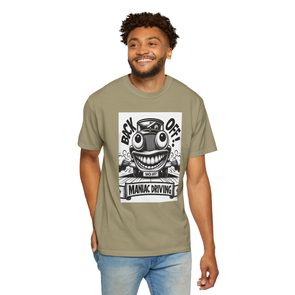 Unisex Maniac Driving Graphic Printed T-shirt