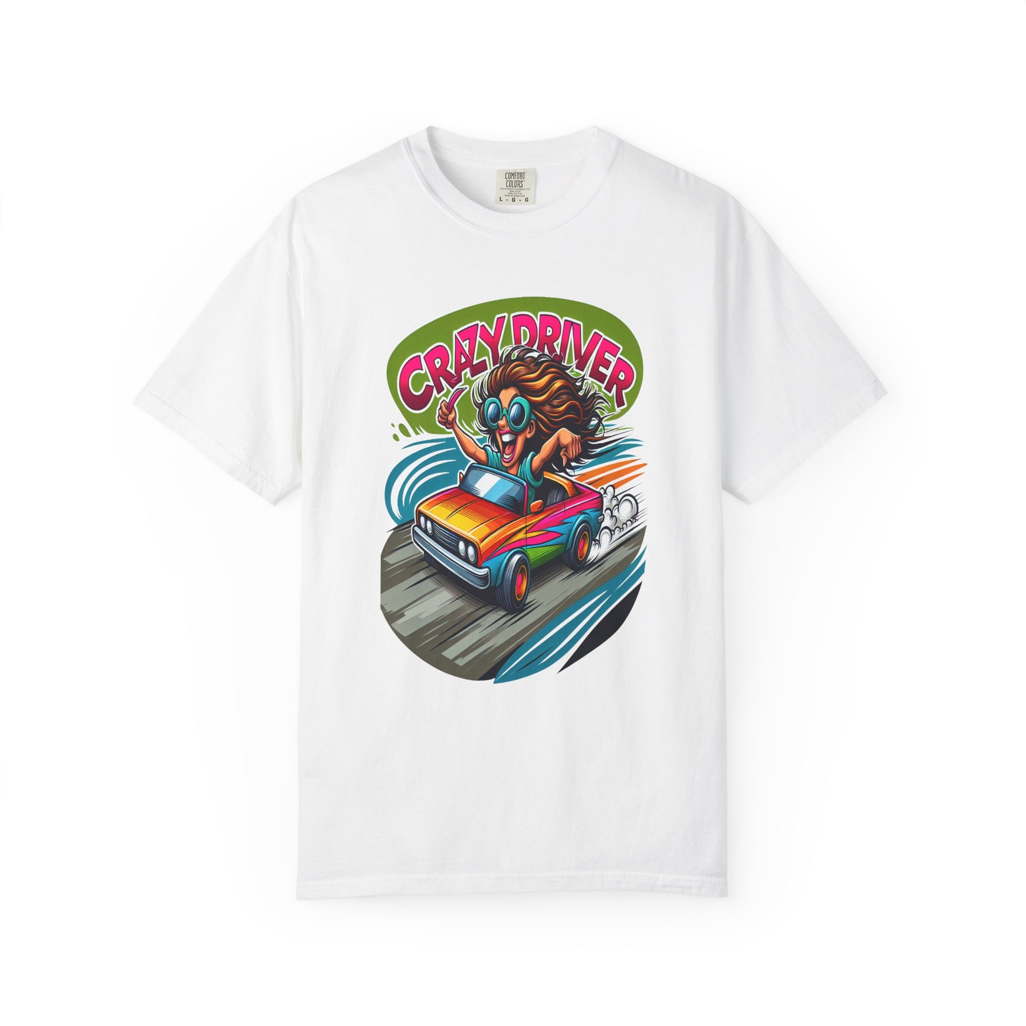 Unisex Crazy Driver Graphic Printed T-shirt