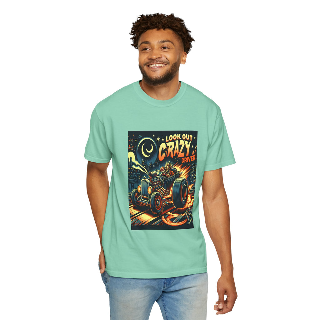 Unisex Crazy Driver Printed T-shirt