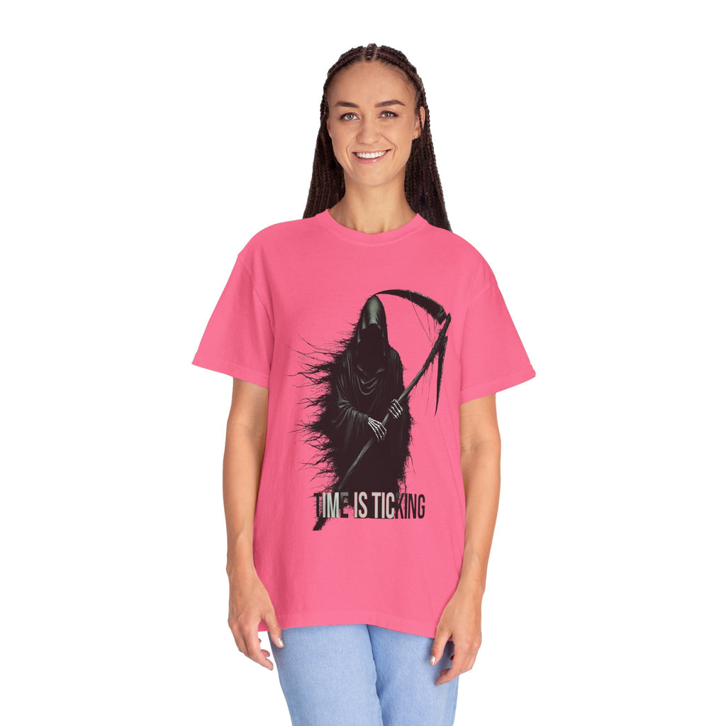 Unisex Time Ticking Reaper Graphic Printed T-shirt