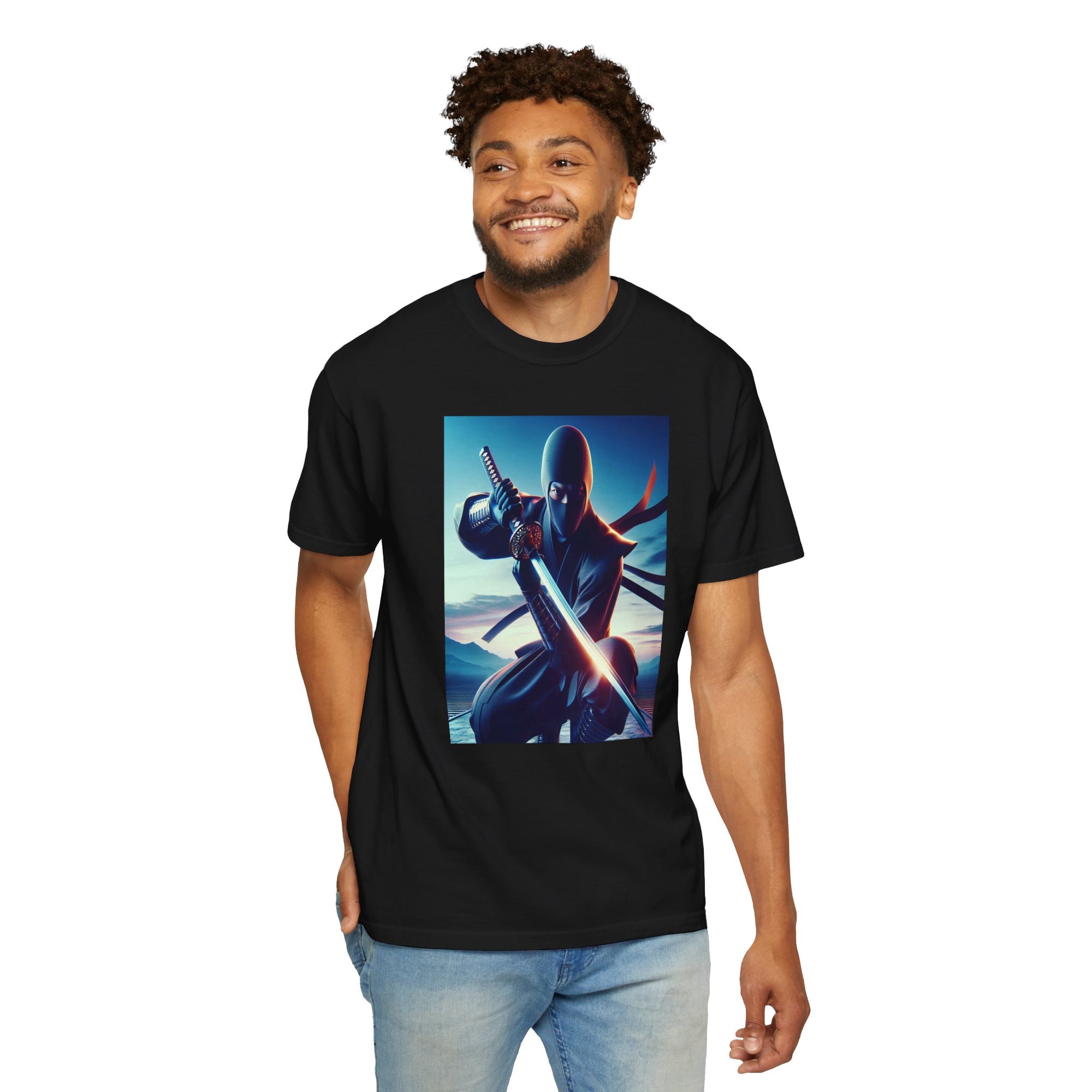 Unisex Ninja Crouch Graphic Printed T-shirt