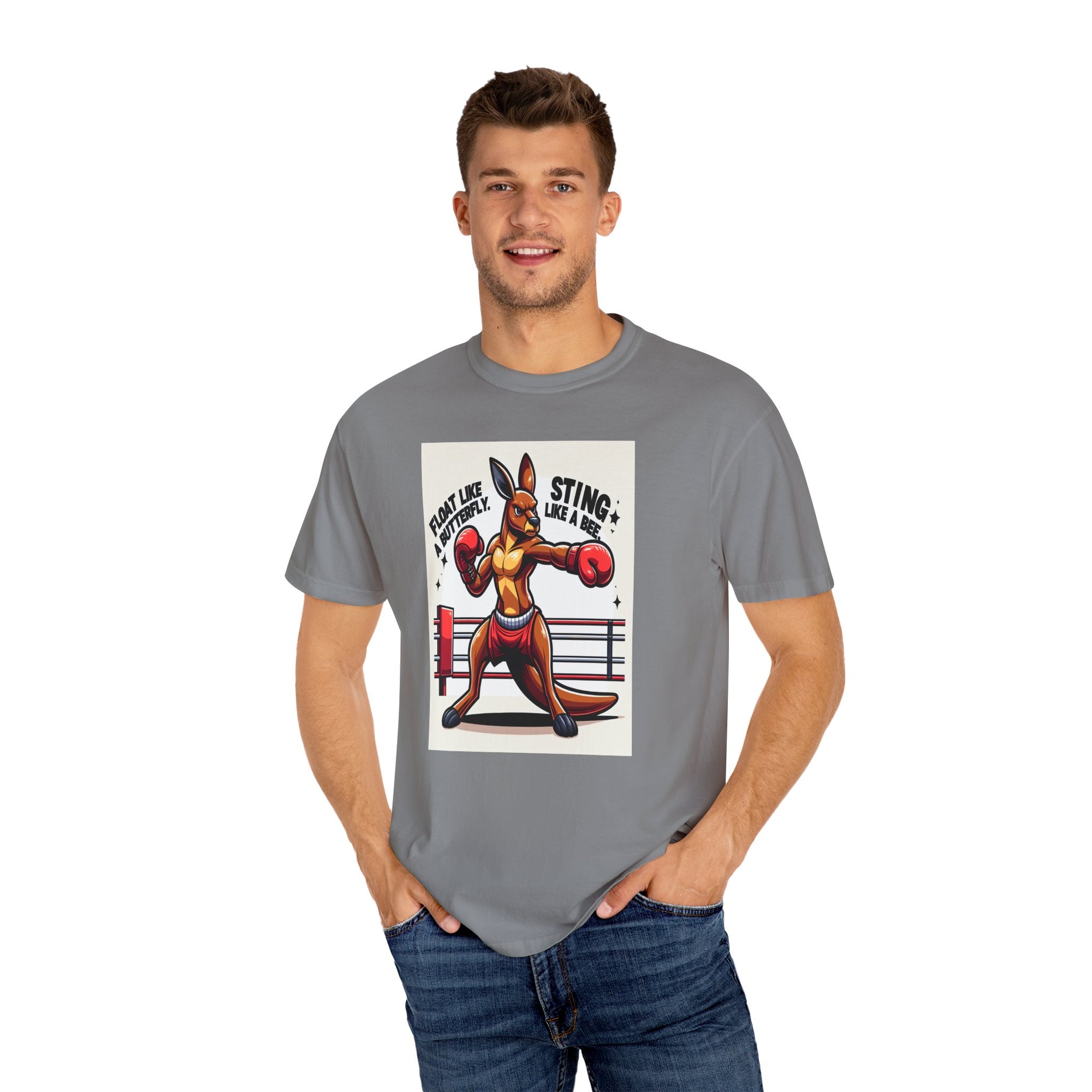 Unisex Boxing Kangaroo Graphic Printed T-shirt