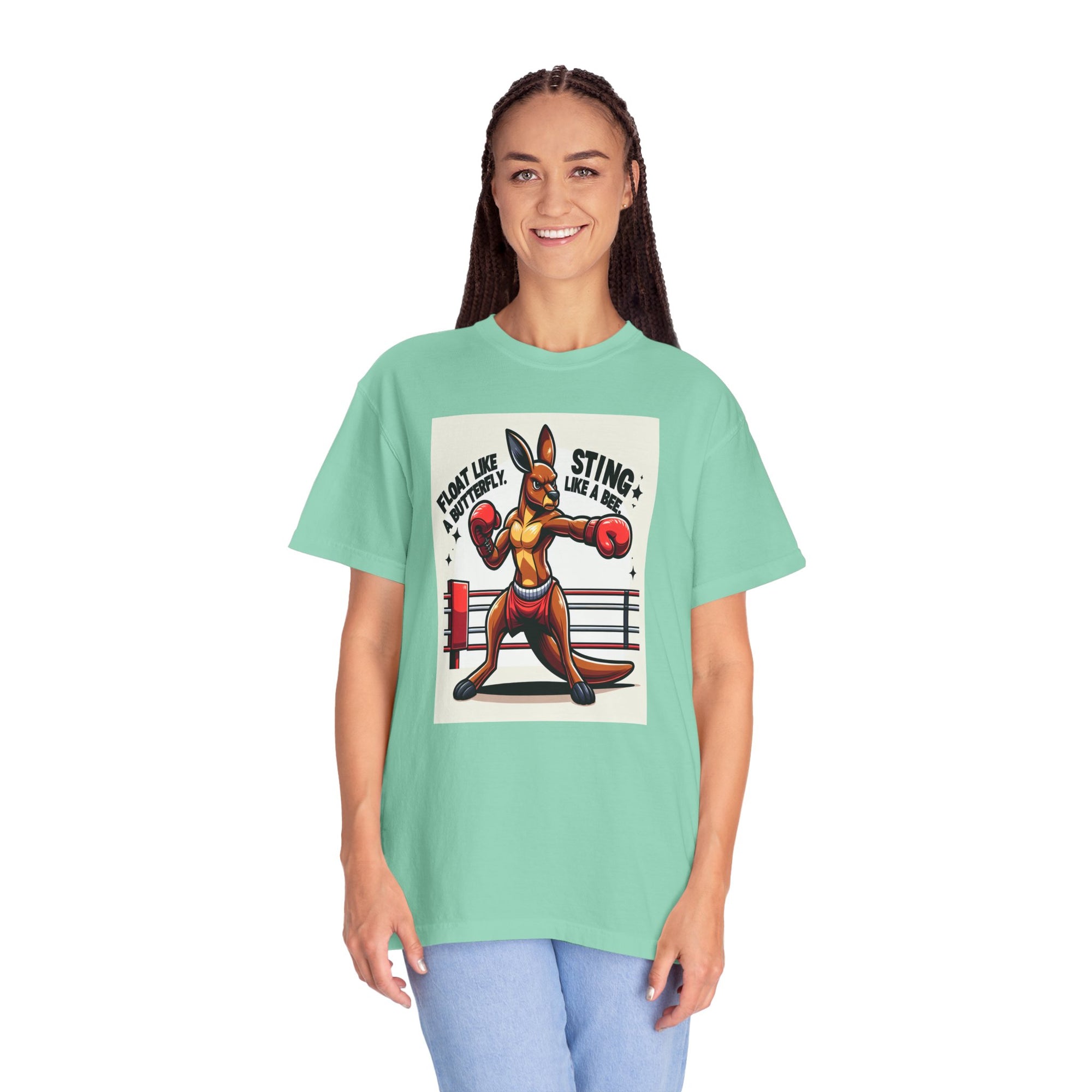 Unisex Boxing Kangaroo Graphic Printed T-shirt