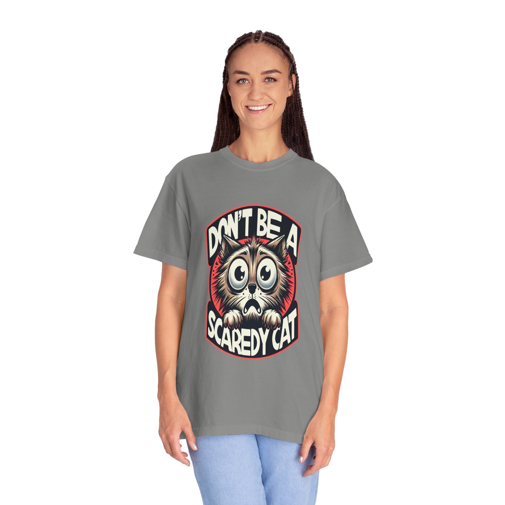 Unisex Scaredy Cat Graphic Printed T-shirt
