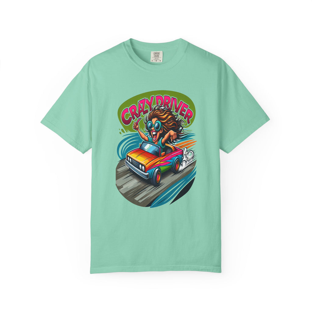 Unisex Crazy Driver Graphic Printed T-shirt