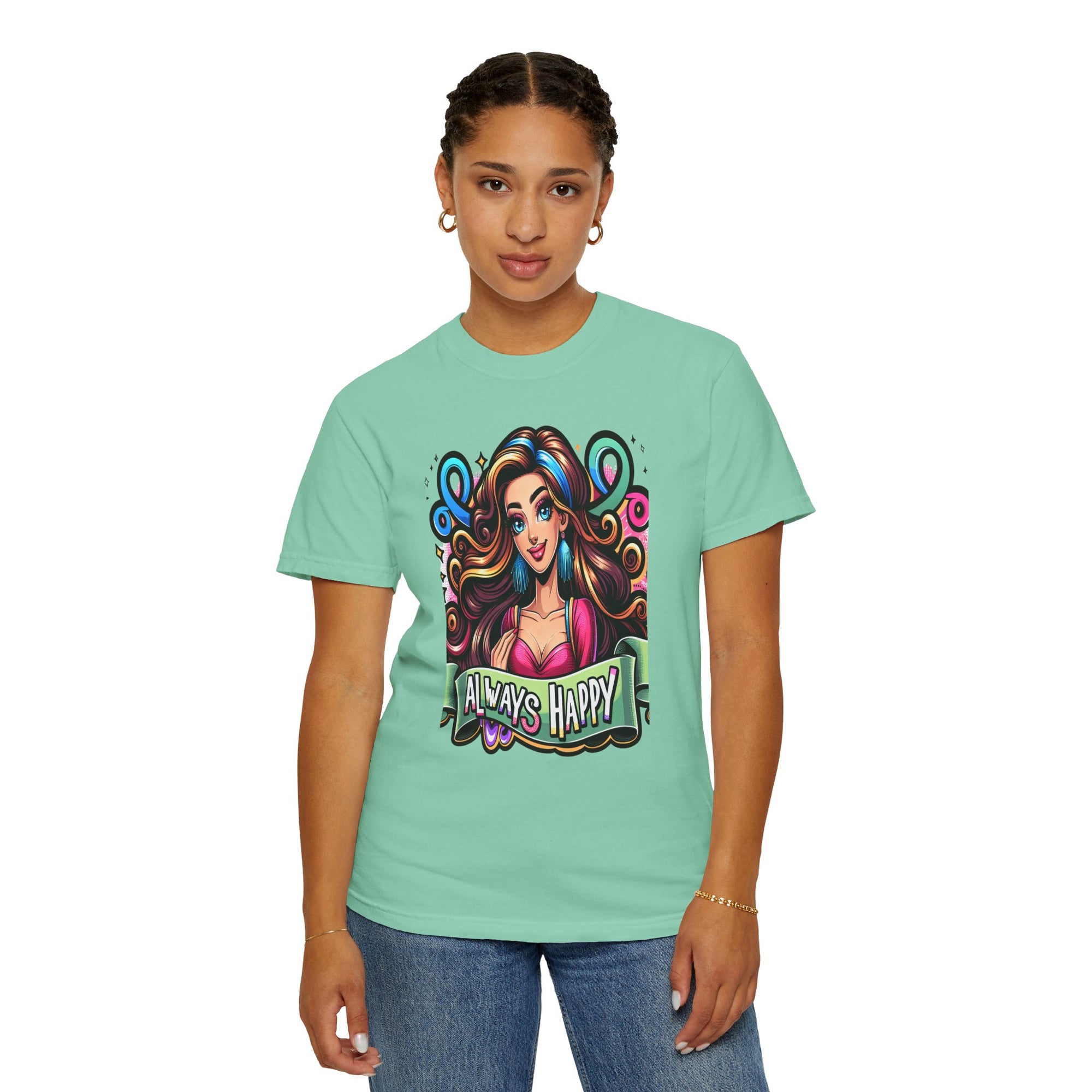 Unisex Happy Girl Graphic Printed T-shirt