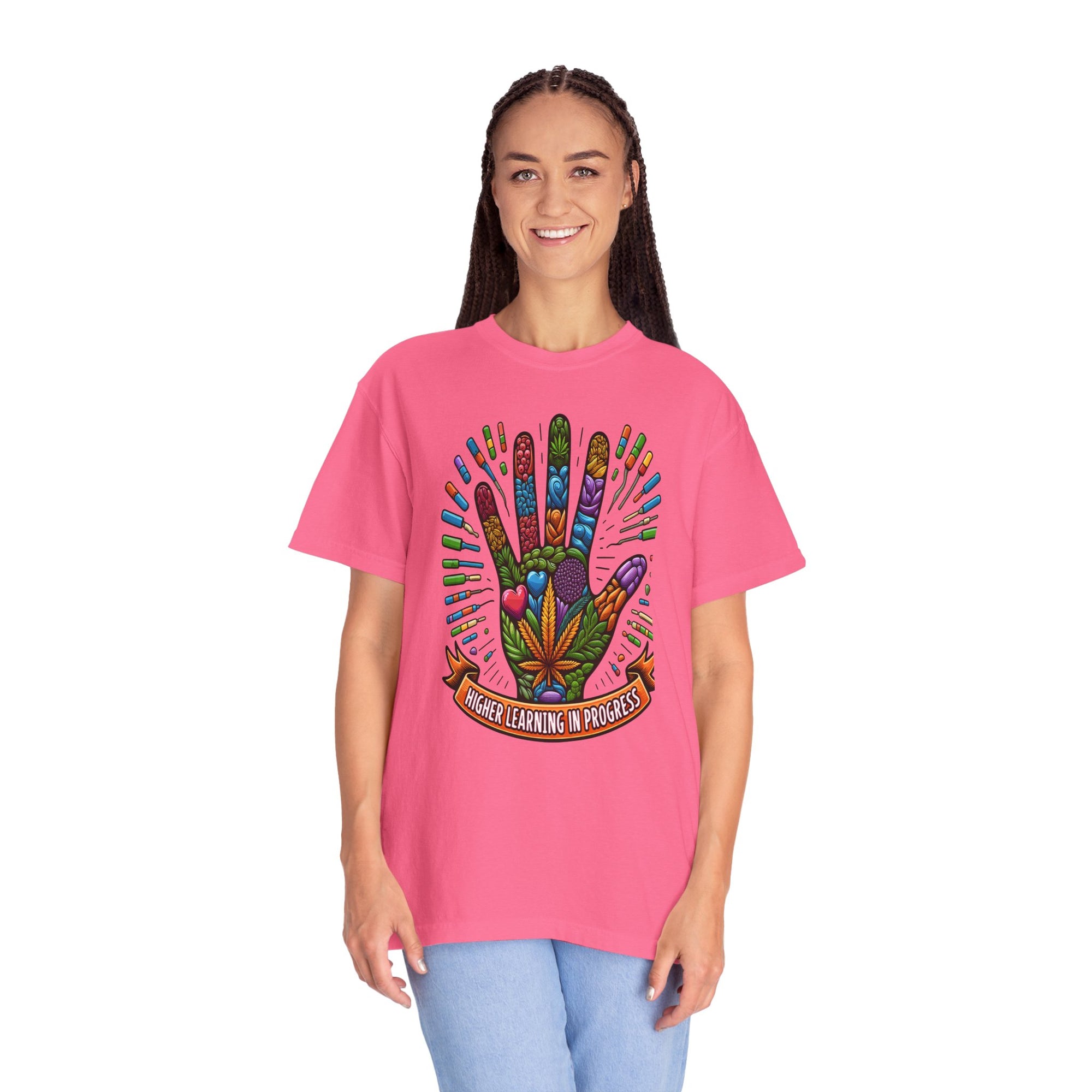 Unisex Higher Learning Hand Graphic Printed T-shirt