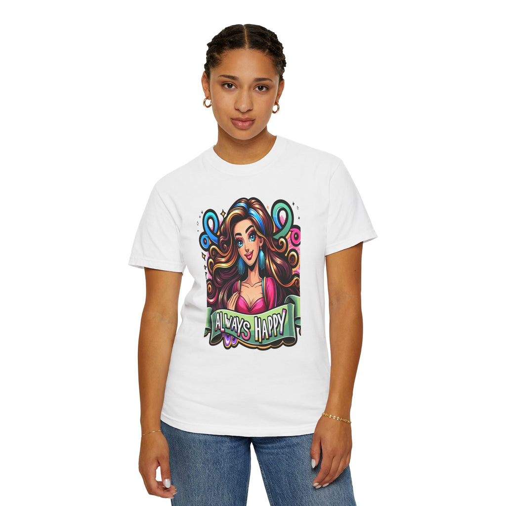 Unisex Happy Girl Graphic Printed T-shirt