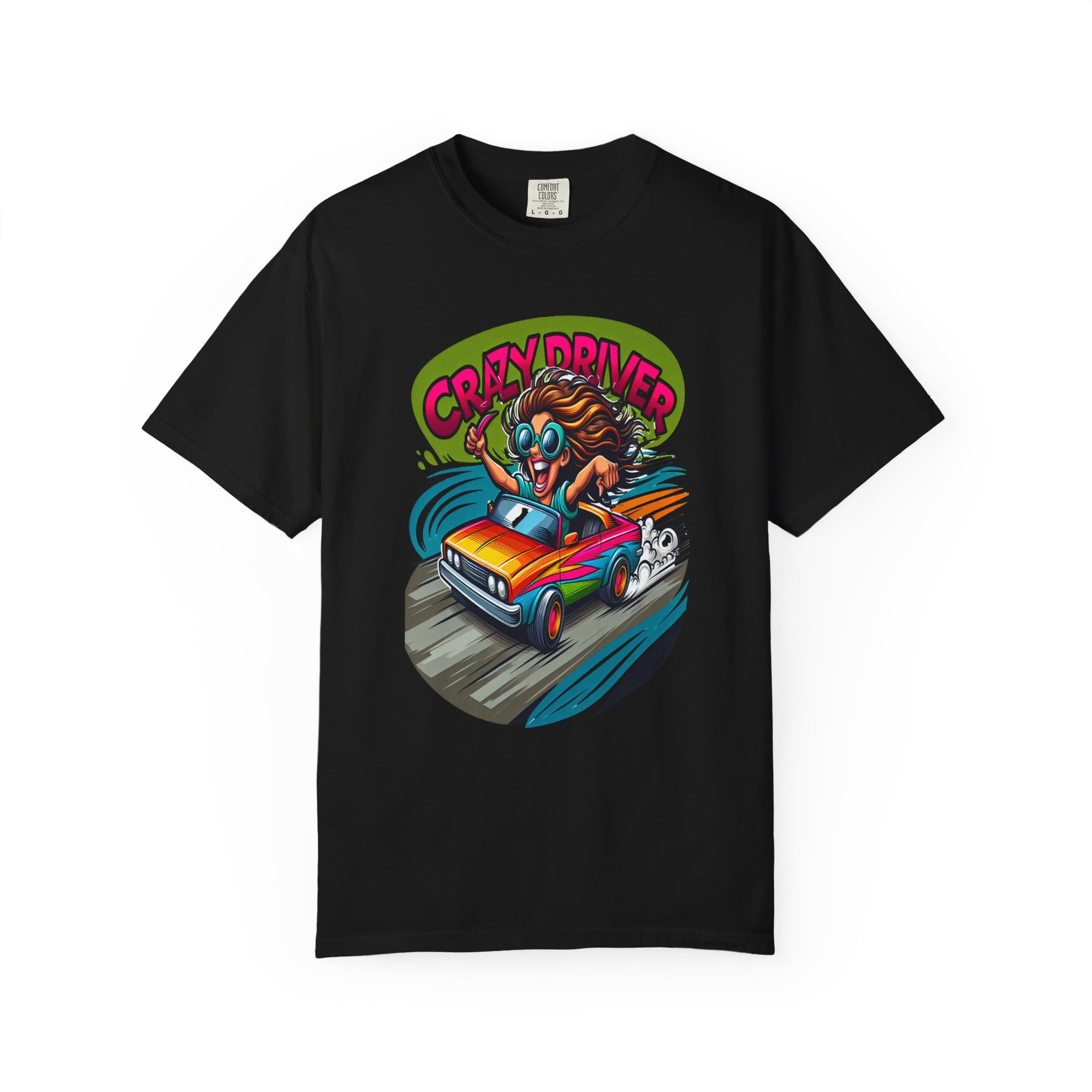 Unisex Crazy Driver Graphic Printed T-shirt