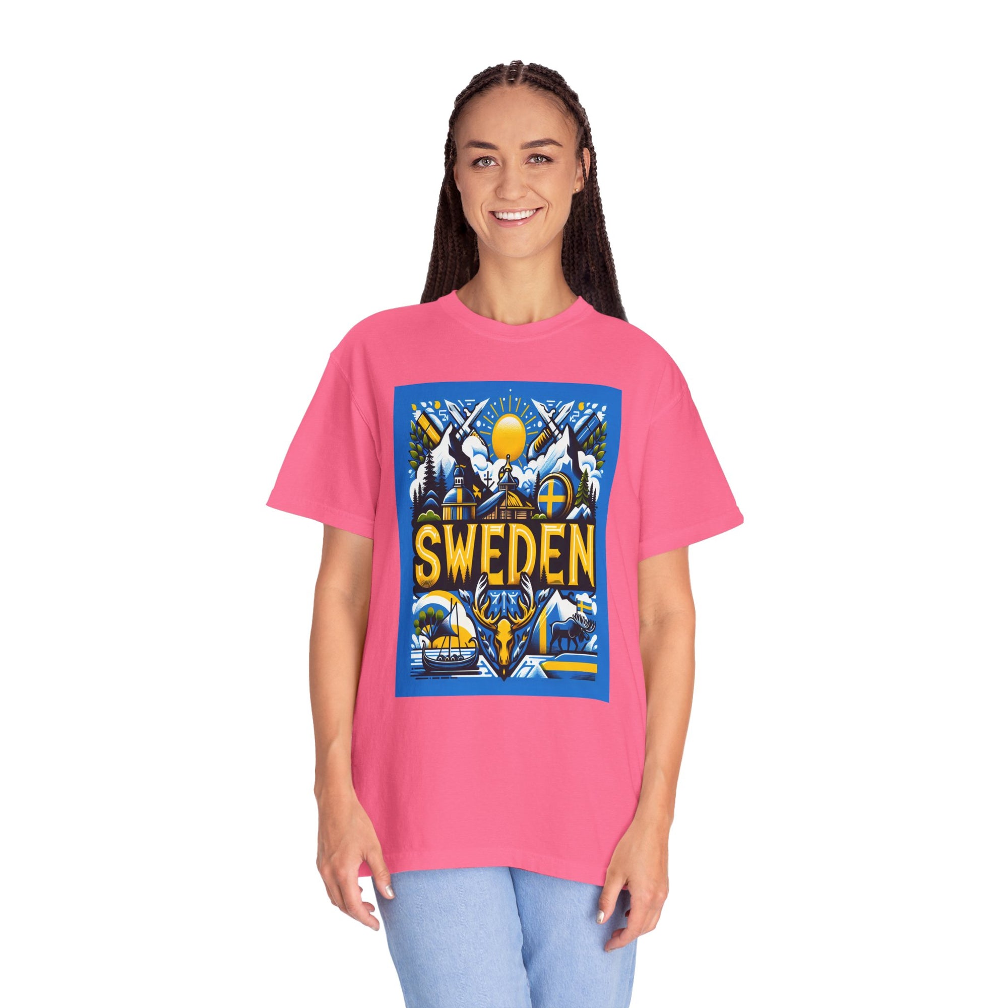 Unisex Sweden Printed T-shirt