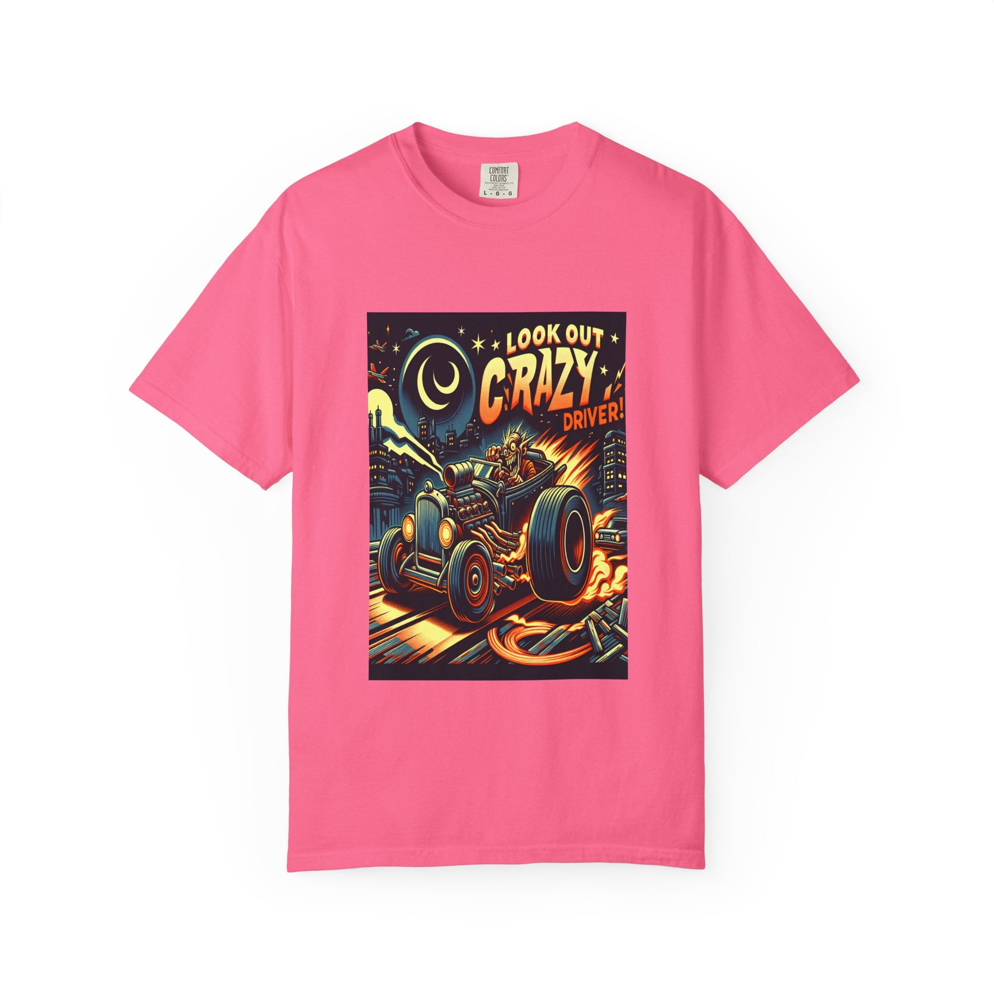 Unisex Crazy Driver Printed T-shirt