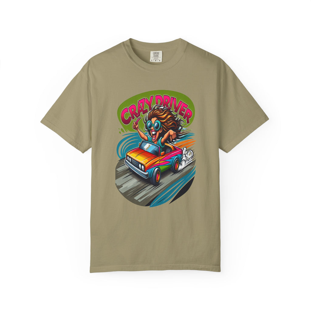 Unisex Crazy Driver Graphic Printed T-shirt