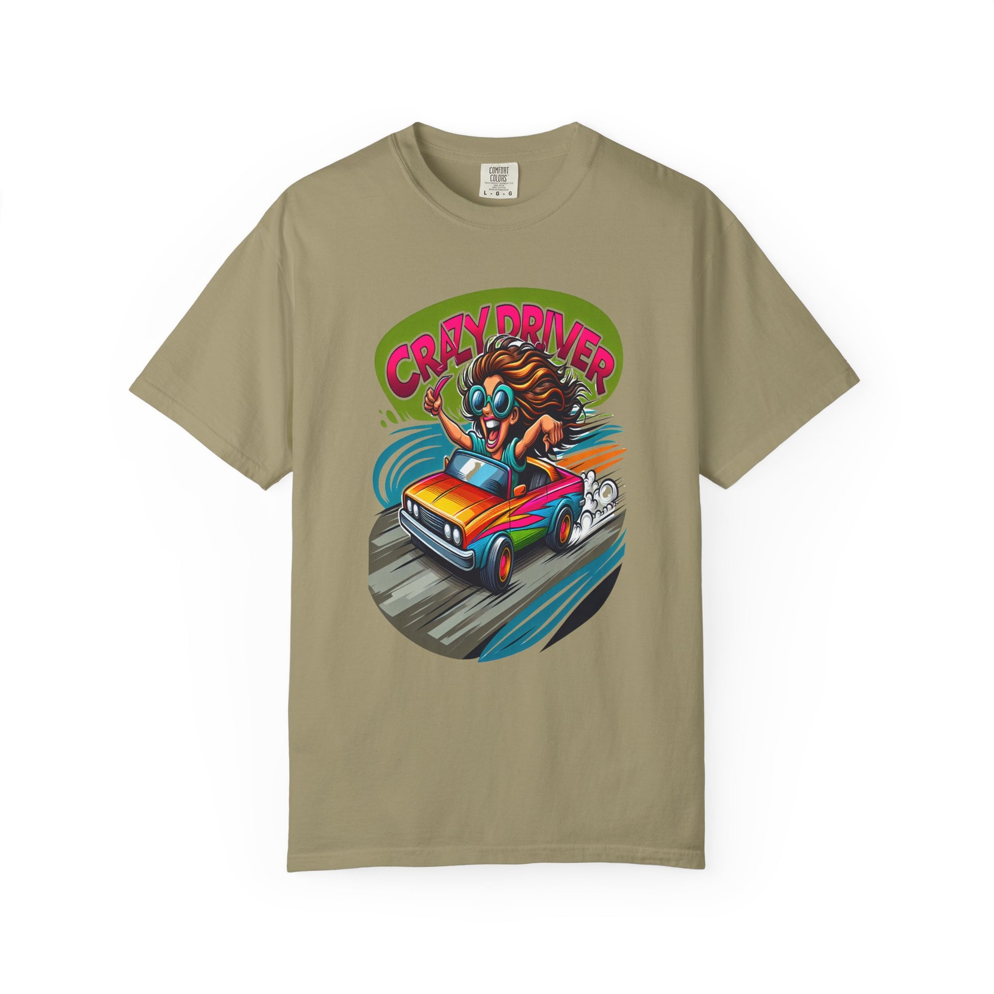 Unisex Crazy Driver Graphic Printed T-shirt