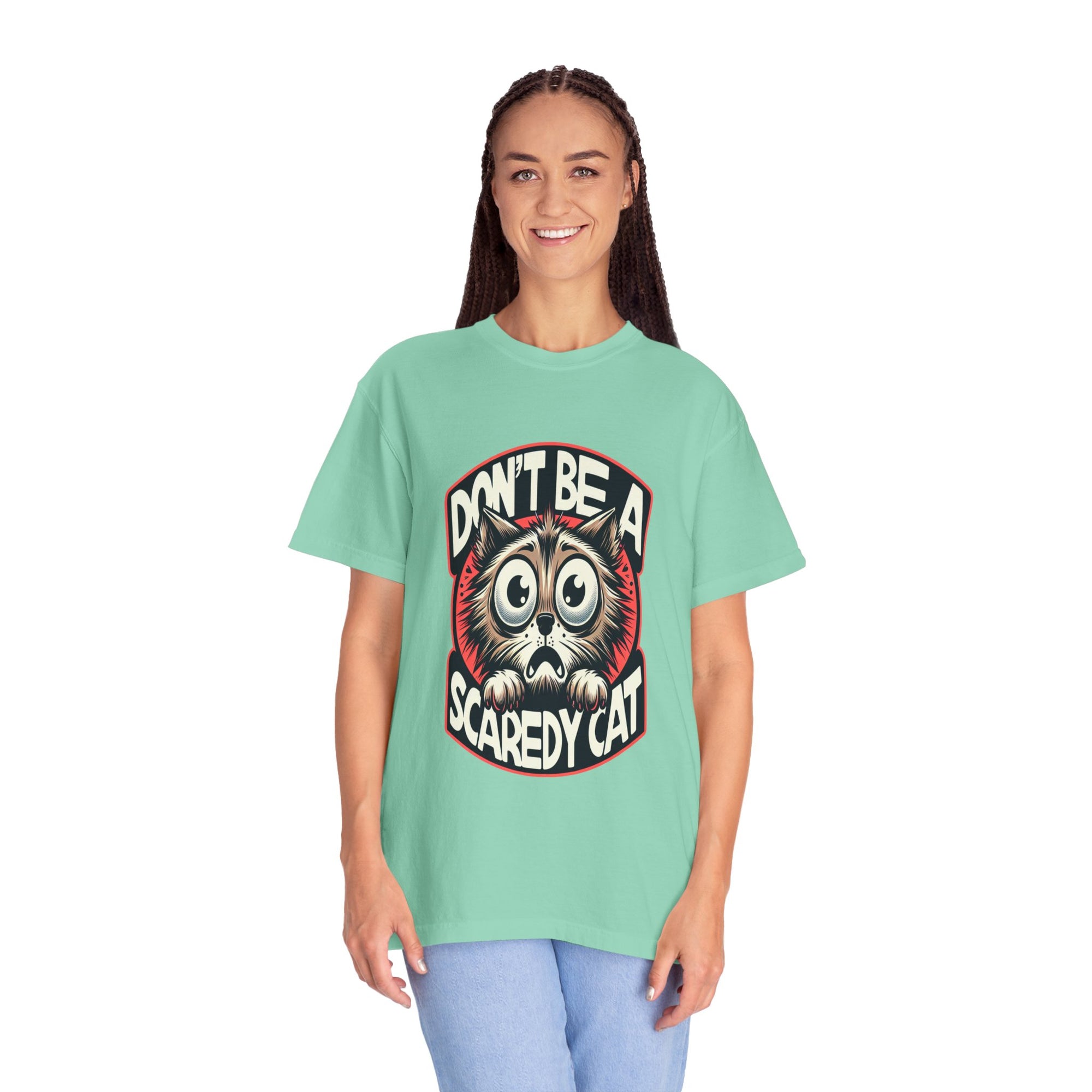 Unisex Scaredy Cat Graphic Printed T-shirt