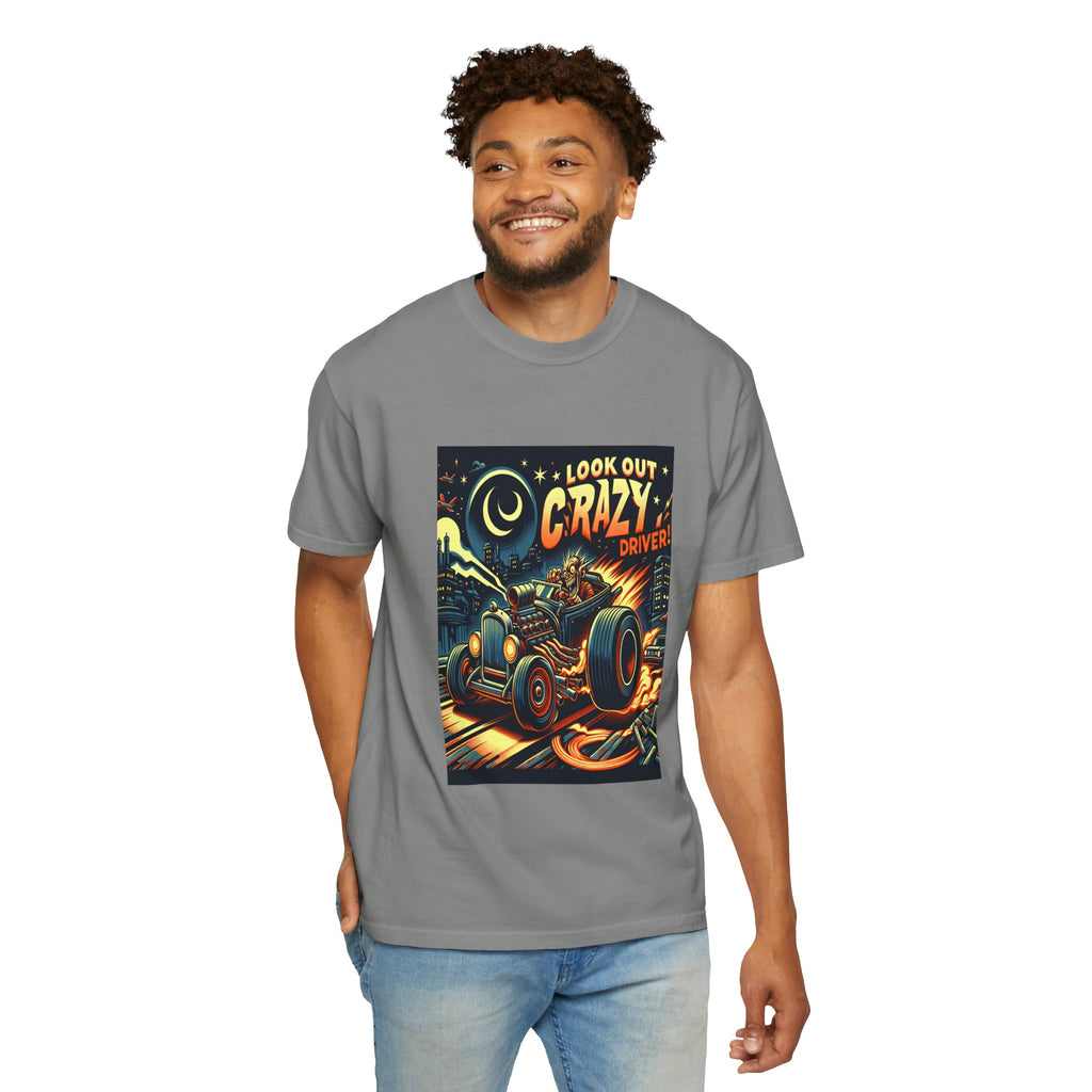 Unisex Crazy Driver Printed T-shirt