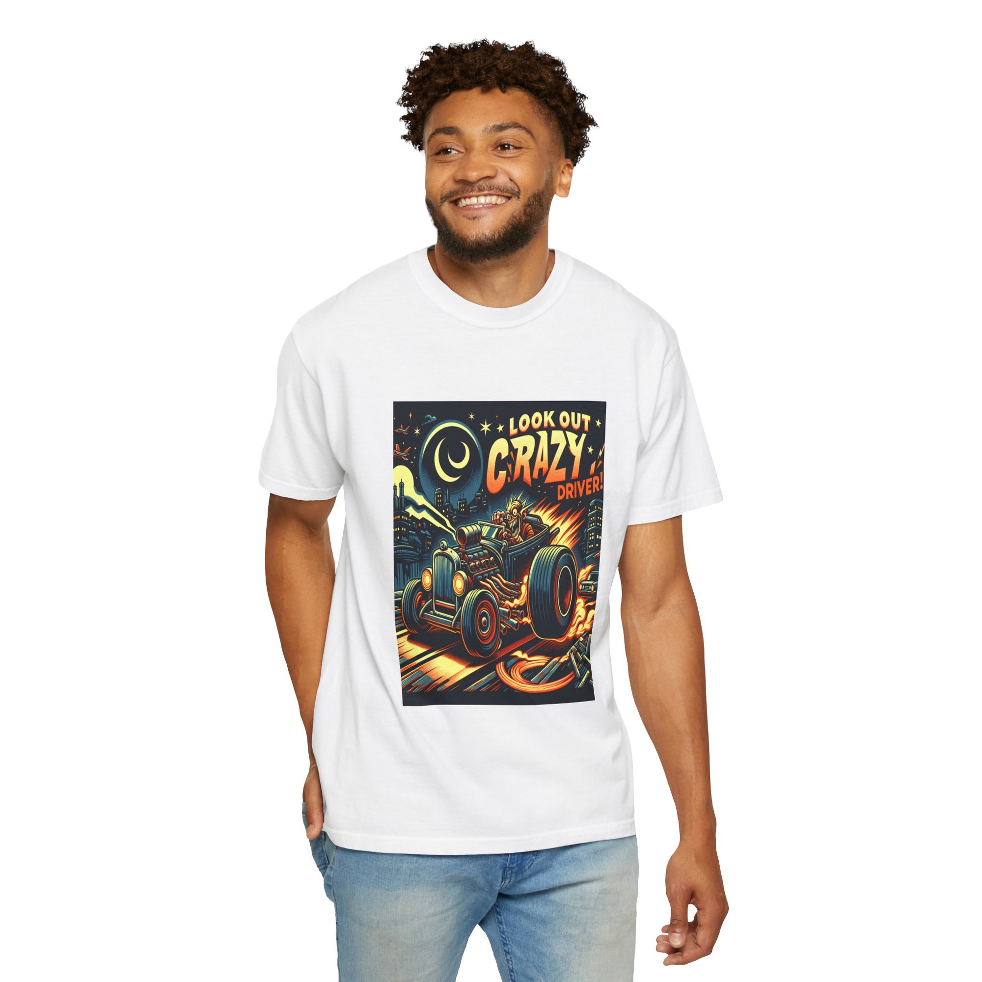 Unisex Crazy Driver Printed T-shirt
