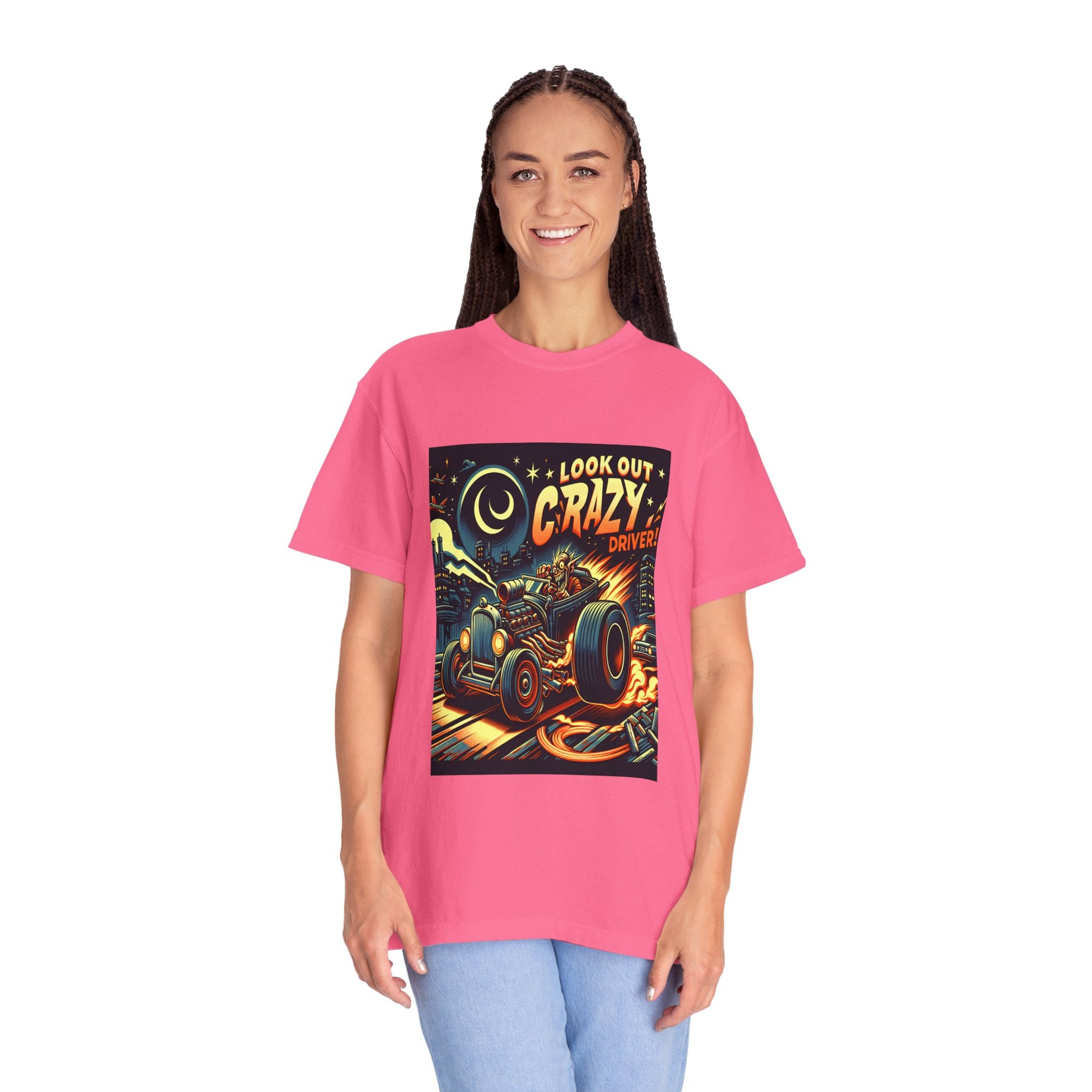 Unisex Crazy Driver Printed T-shirt