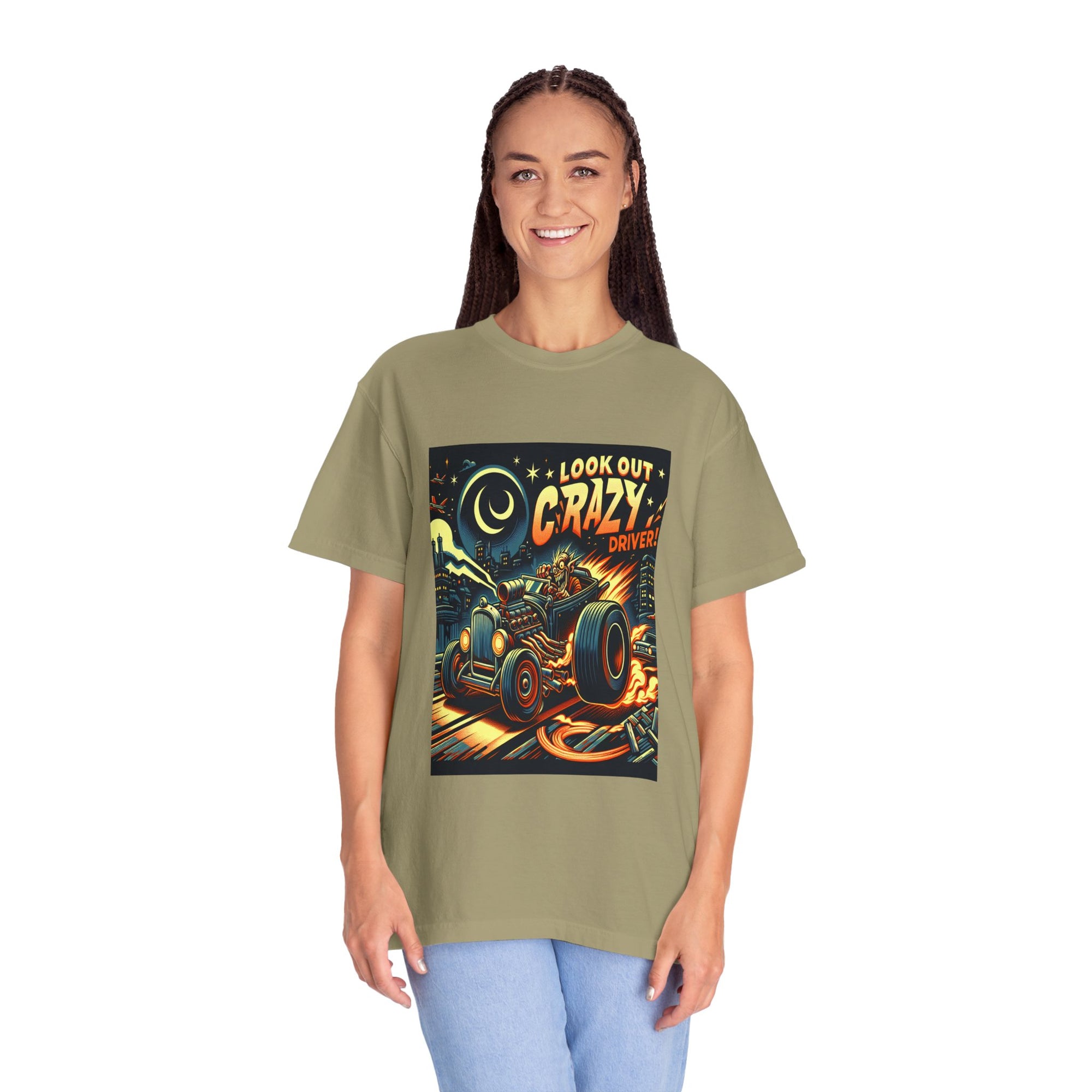 Unisex Crazy Driver Printed T-shirt